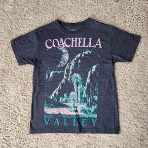 Mighty Fine Coachella Valley Graphic Tee - Navy with Pink & Teal Print